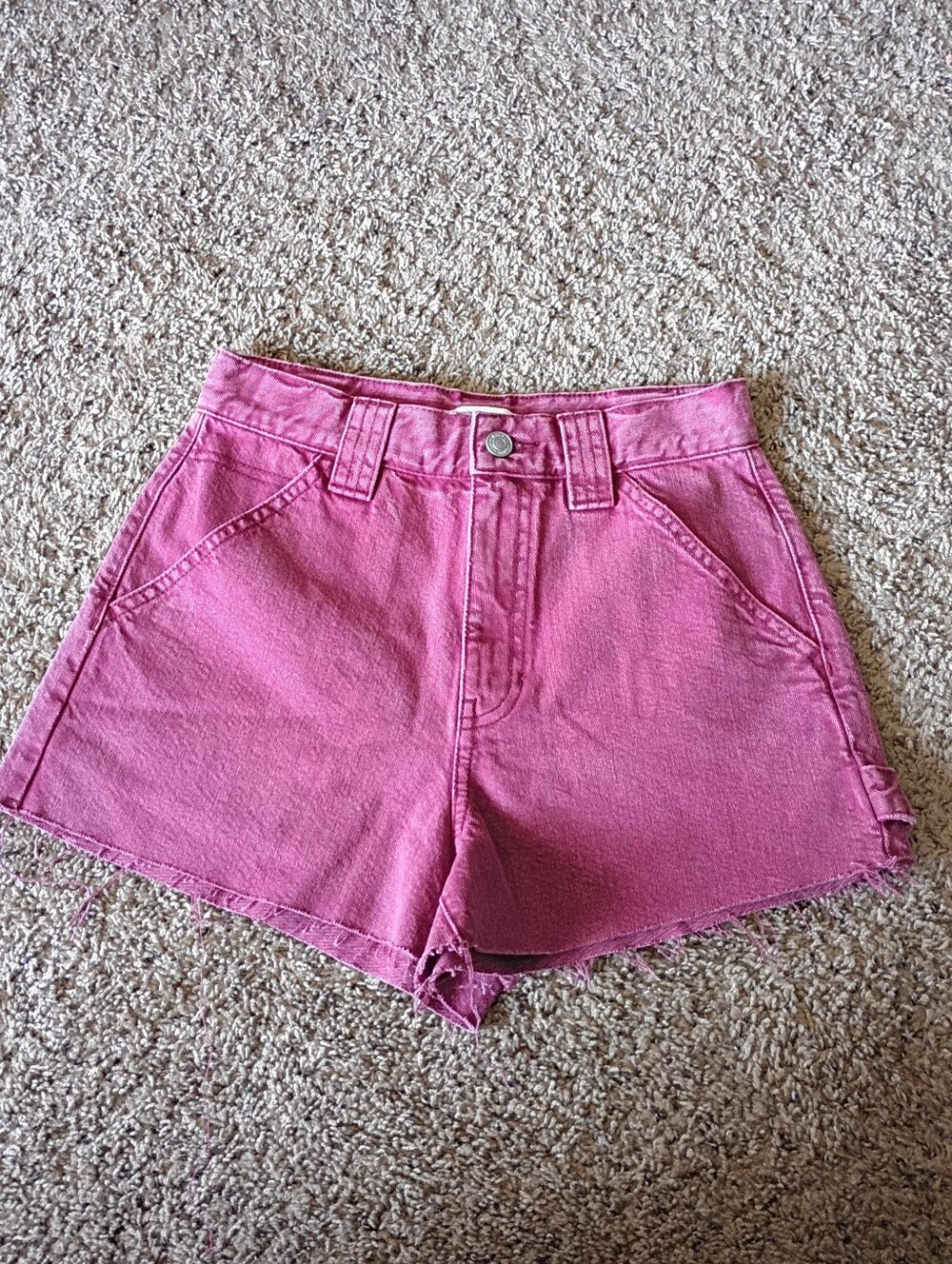 Pacsun High-Waisted Maroon Denim Shorts